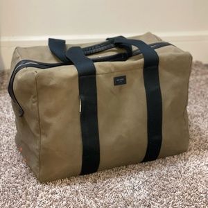 JACK SPADE Green Surf Canvas Duffel Bag with leather trim